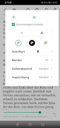 Legimi App Lesefunktionen